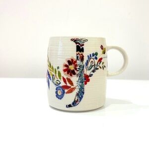 Anthropologie Starla M. Halfmann Petal Palette Monogram Mug 12 oz Letter J